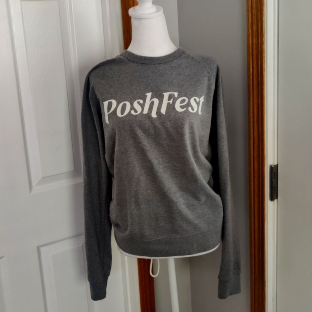 Poshfest gray Delta Fleece long sleeve sweatshirt medium